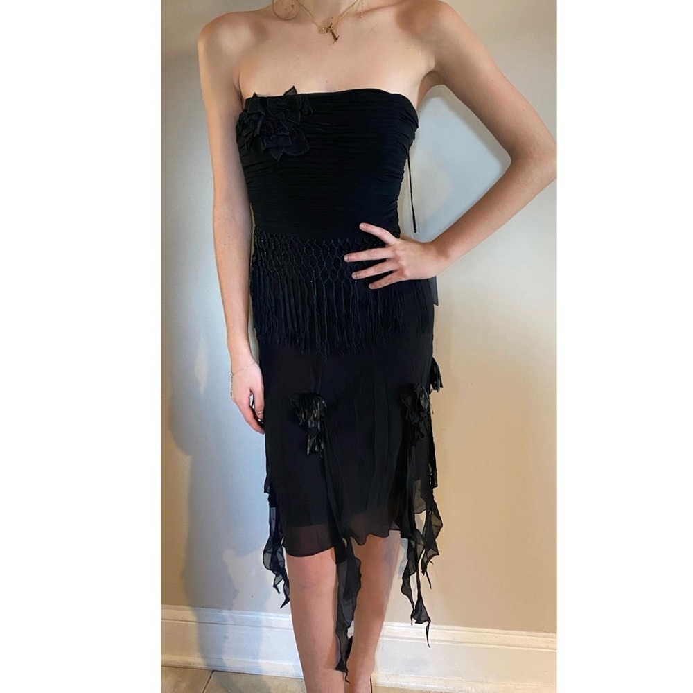Jovani Strapless Black Cocktail Dress